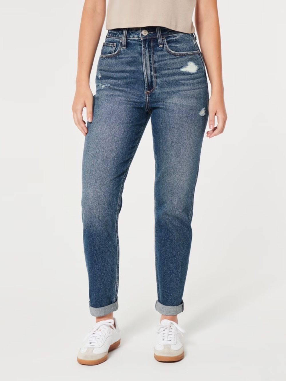 Hollister Curvy Ultra High-Rise Dark Wash Mom Jeans Size 00